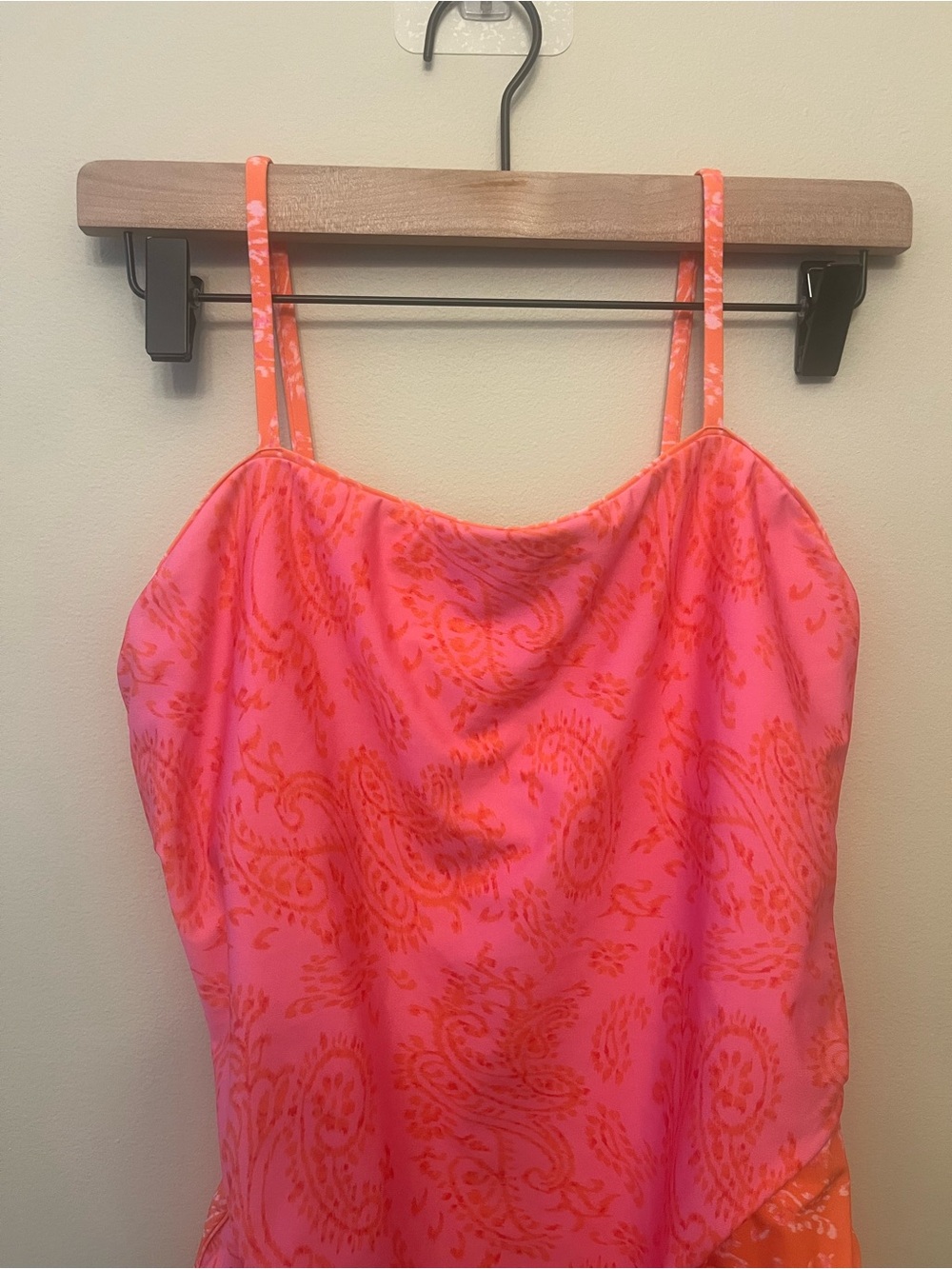 NWT $148 Hermoza Asha One Piece Swimsuit Womens Size 14 Paisley Days Orange Pink - Picture 2 of 9
